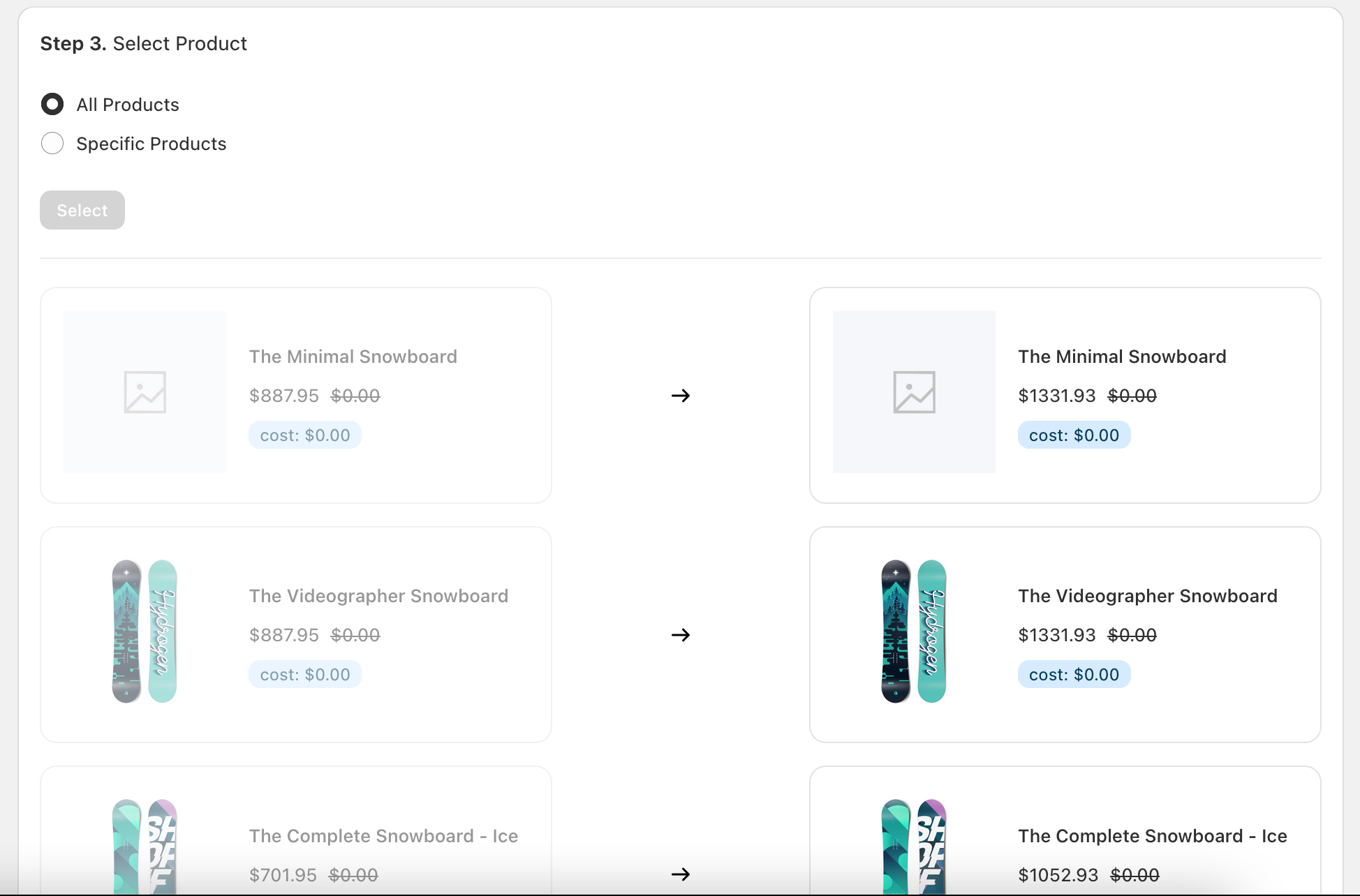 select products